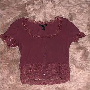(new shirt) maroon button top